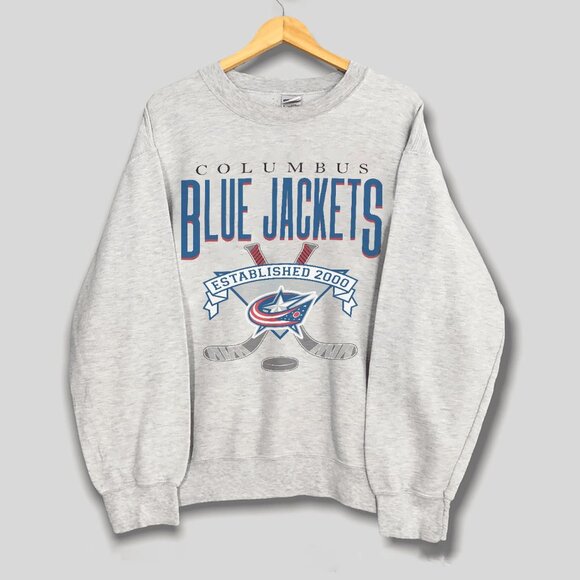 Vintage Columbus Blue Jackets Hockey College Fan Sweatshirt, Unisex Shirt Tee - Picture 1 of 2